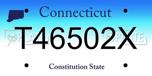 T46502X Connecticut License Plate