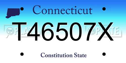 T46507X Connecticut License Plate