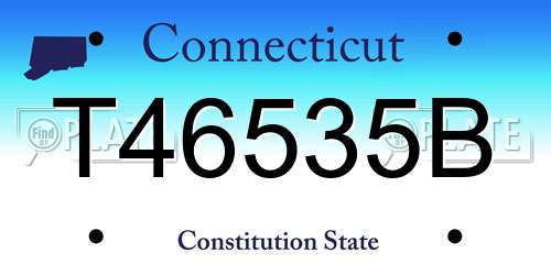 T46535B Connecticut License Plate