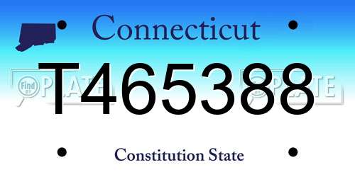 T465388 Connecticut License Plate