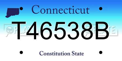 T46538B Connecticut License Plate