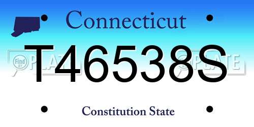 T46538S Connecticut License Plate