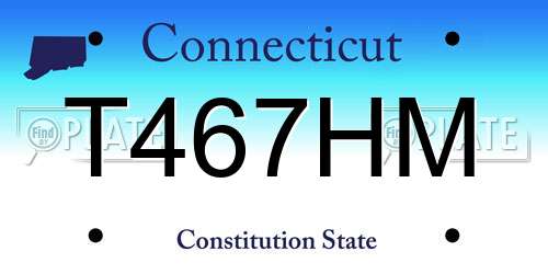 T467HM Connecticut License Plate