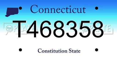 T468358 Connecticut License Plate