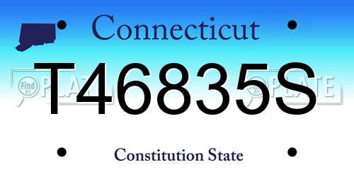T46835S Connecticut License Plate