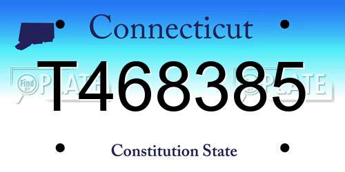 T468385 Connecticut License Plate