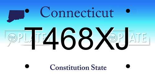 T468XJ Connecticut License Plate