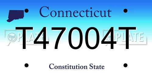 T47004T Connecticut License Plate