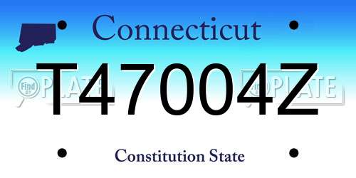 T47004Z Connecticut License Plate