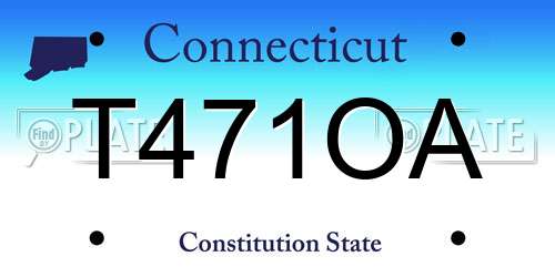T471OA Connecticut License Plate