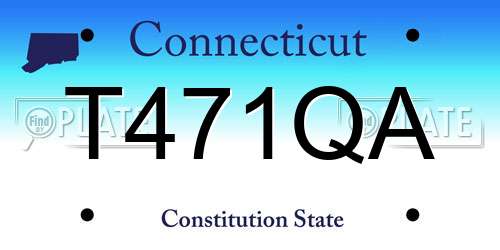 T471QA Connecticut License Plate