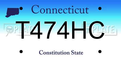 T474HC Connecticut License Plate