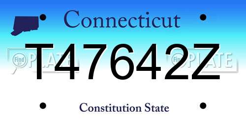 T47642Z Connecticut License Plate