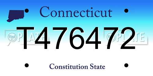 T476472 Connecticut License Plate