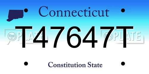 T47647T Connecticut License Plate