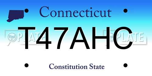 T47AHC Connecticut License Plate