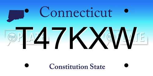 T47KXW Connecticut License Plate
