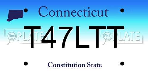 T47LTT Connecticut License Plate