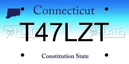 T47LZT Connecticut License Plate