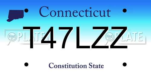 T47LZZ Connecticut License Plate