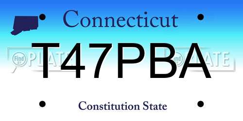 T47PBA Connecticut License Plate