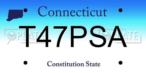T47PSA Connecticut License Plate