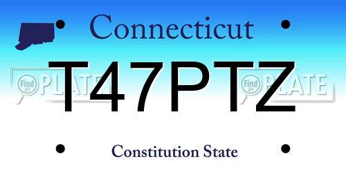 T47PTZ Connecticut License Plate