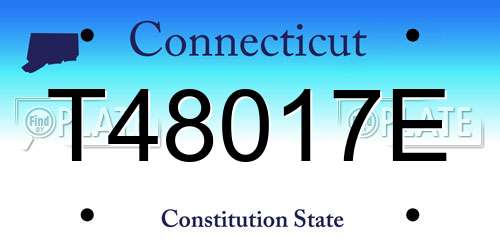 T48017E Connecticut License Plate