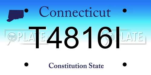 T4816I Connecticut License Plate