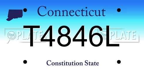 T4846L Connecticut License Plate