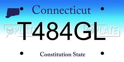 T484GL Connecticut License Plate