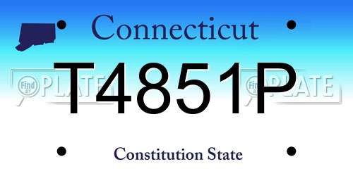 T4851P Connecticut License Plate
