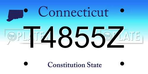 T4855Z Connecticut License Plate