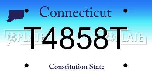T4858T Connecticut License Plate