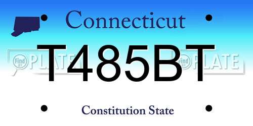 T485BT Connecticut License Plate