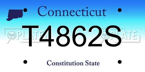 T4862S Connecticut License Plate