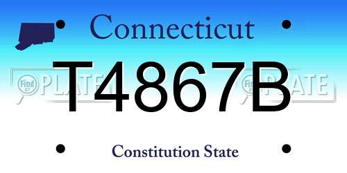 T4867B Connecticut License Plate