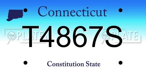 T4867S Connecticut License Plate