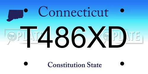 T486XD Connecticut License Plate