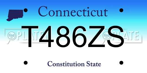 T486ZS Connecticut License Plate