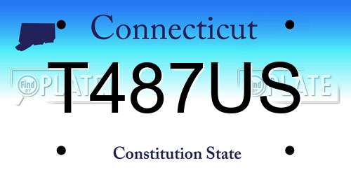 T487US Connecticut License Plate