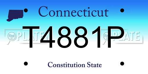 T4881P Connecticut License Plate