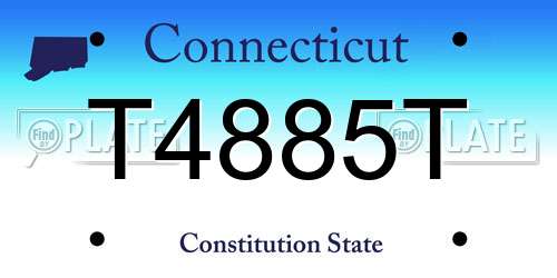 T4885T Connecticut License Plate