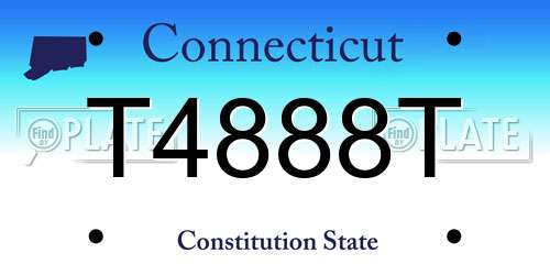 T4888T Connecticut License Plate