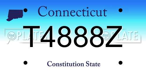 T4888Z Connecticut License Plate