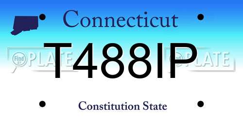 T488IP Connecticut License Plate