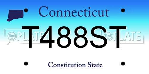 T488ST Connecticut License Plate