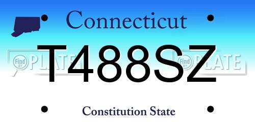 T488SZ Connecticut License Plate