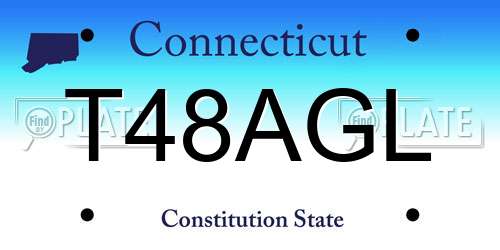 T48AGL Connecticut License Plate