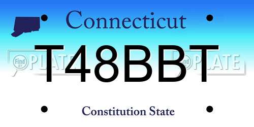 T48BBT Connecticut License Plate